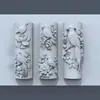 Nuevo Molde de Uñas de Silicona con Bordado de Pájaro y Pluma de Urraca