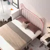 Cama moderna simple de hierro forjado 1.2m para apartamentos de alquiler, cama individual para uso doméstico, cama doble estilo ins con orejas de gato, popular en línea 1.5m