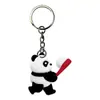 Fornecimento Direto da Fábrica Acessórios Chaveiro Panda Atleta Material de Borracha Macia Espessada Pingente de Chaveiro Plano 2D para Mochila