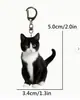 Pendente Acrílico Gato Cruzando Fronteira Novo Produto Ornamento para Retrovisor de Carro Desenho Animado Gatinho Preto e Branco Acessório Fofo