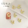 Decorações Vazadas de Borboleta para Nail Art, Mini Enfeites Populares de Borboleta para Unhas, Design de Duas Asas, Estilo Iridescente de Luxo Leve