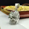 Plata de Ley s925 Colgante Punk de Cruz Calavera Japonés y Coreano para Hombre Dominante Joyería Individual Personalidad Retro Europea y Americana