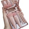 Estuche de viaje con 5 espejos, juego de brochas de maquillaje, portátil, multifuncional, para polvos, rubor, herramientas de belleza, juego de 3 piezas