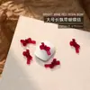 Accesorios Populares para Uñas con Forma de Moño Resina Borgoña Cinta Flujo Mini Pajarita Estéreo Accesorios para Uñas Venta al por Mayor