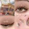 DIKALU paleta de sombras de ojos acrílica transparente de nueve colores, nueve compartimentos, nacarado, mate, colores tierra, paleta de sombras de ojos barata de 9 colores