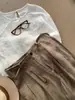 ¡Altamente Recomendado! Pantalones de Lino Color Café Estilo Old Money para Mujer, Nueva Moda Veraniega Vintage Holgados Casuales de Pierna Ancha