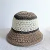 Chapéu de Palha com Proteção Solar Feminino Verão Palha Vazado Respirável Chapéu Bacia Liso Versátil Mostra o Rosto Cobertura Rosto Pequeno Chapéu Balde Pescador