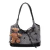 Bolsa de Lona Nueva 2026 para Mujer, Bolsa de Viaje, Bolsa con Lazo, Lindo Bolso de Hombro de Lona, Dulce Bolsa de Mariposas para Mujer
