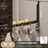 Cabide de porta dobrável em madeira de nogueira, aço carbono, instalação sem furos, adequado para quartos, banheiros e closets, para guardar roupas e acessórios
