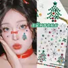 Pegatinas Faciales de Copo de Nieve Plateado, Pegatinas de Árbol de Navidad, Accesorios de Maquillaje Navideño de Diamantes, Atmósfera de Pedrería, Pegatinas Faciales de Diamantes Brillantes para el Rincón del Ojo