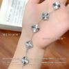 Pulseira Duas Vidas de Alegria para Mulheres Prata Esterlina S925 Conjunto Luxo Leve Nicho Pulseira de Cinco Flores Presente de Dia dos Namorados Aniversário para Namorada