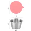 Plato pequeño de acero inoxidable 304 para mojar transfronterizo, plato para condimentos casero, taza para salsa con tapa de silicona sellada, varios platos pequeños para mojar para barbacoa