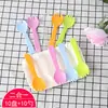 Cuchillo y tenedor desechables para pastel de cumpleaños, juego de plato de cuchillo y tenedor de plástico para pastel, juego combinado de tres cuchillos y tenedores para pastel de cumpleaños