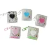 Álbum de Fotos Transparente Dulce para Niña de 2 pulgadas Colgante de Llavero de Corazón Álbum de Tarjetas de Identificación Almacenamiento de Pegatinas de Fotos para Estudiantes