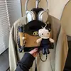 Bolsa Pequena de Bordado com Diamantes para Mulheres 2025 Nova Moda Cor Contrastante Versátil Bolsa Transversal com Corrente Super Popular Bolsa Carteiro Pequena
