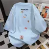 Nuevo diseño estilo americano lindo y divertido camiseta de manga corta color albaricoque para mujer, verano algodón puro holgada casual nicho top