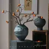 Jarrón de Cerámica de Jingdezhen Estilo Wabi-Sabi Decoración de B&B Maceta de Cerámica Hecha a Mano Arreglo Floral para Sala de Estar Flor Seca Recipiente para Flores de Gres