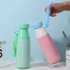 Novo copo térmico com canudo de aço inoxidável 316, copo de viagem portátil com canudo, copo de água para estudantes ao ar livre, grande capacidade para homens e mulheres