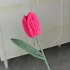 Flor de Tulipan Terminada Transfronteriza Flor Tejida a Mano Flor de Lana al por Mayor Ramo de Flores Regalo Creativo Regalo del Día de la Madre