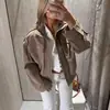 Chaqueta Suelta Estilo Europeo y Americano para Mujer Chaqueta para Mujer Transfronteriza Otoño e Invierno Textura con Gamuza