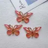 Nueva mariposa acrílica de color degradado, mariposa de dos colores, carcasa para teléfono móvil, agujero para zapatos, accesorios