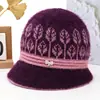 Chapéu de Inverno Feminino 2026 Novo Estilo Chapéu Balde de Proteção contra Frio Chapéu Quente de Mãe Meia-idade e Idosos Chapéu de Lã Tricotado Espessado com Veludo