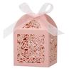 Caixa de doces de casamento a laser para cerimônia de casamento transfronteiriça Fita de casamento Caixa de doces de rosas ocas Fábrica de Shenzhen