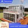 Contêiner Modular de Camada Dupla com Habitação Integrada, Casa Contêiner Pré-fabricada Habitável, Contêiner para Área Cênica, Escritório Simples Móvel