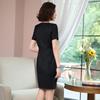 Vestido de verano para salón de belleza, falda gris de manga corta para mujer, vestido sencillo de algodón a la moda, vestido profesional.