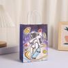 Nova Sacola de Papel Kraft com Estampa de Astronauta Estampa de Desenho Animado Sacola de Embalagem para Presente Infantil Sacola de Compras Atacado