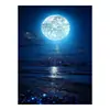 5D nova linda vista noturna lua oceano DIY 5D pintura de diamante diamante completo diamante redondo pintura decorativa pintura de tijolo e pedra sala de estar quarto