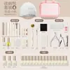 Caja de Herramientas Rosa Nuevo Set de Uñas Completo para Principiantes y Novatos, Adecuado para Uso en Casa y Salón Profesional, Incluye Máquina de Fototerapia y Gel para Uñas