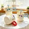 Nueva taza de cerámica creativa con diseño de cachorro de dibujos animados de animal de una sola taza para niños y oficinistas, taza de bebida práctica, pequeño regalo