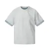 Yidao Vintage 2026 Verano Nuevo Estilo Old Money Diseño de Retazos Bicolor Camiseta Casual Unisex de Manga Corta Holgada Retro