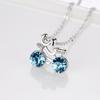 Collar con Colgante de Bicicleta de Cristal Azul Ins Lindo Regalo de Graduación Cadena para Clavícula Femenina Regalo para Mejor Amiga Regalo de Año Nuevo