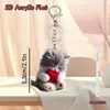 Llavero de Gato Acrílico Plano 2D Lindo y Colorido Accesorio para Llave de Coche Decoración de Fiesta Navideña Regalo
