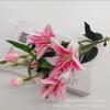 Suministro de fabricantes lirio de perfume de flor artificial lirio de 6 cabezas planta de lirio artificial individual flor decorativa de boda