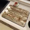 Temu Venda Quente Tapete de Secagem Bancada de Cozinha Tapete Absorvente Textura de Madeira Tampo de Mesa Absorvente Estilo Nórdico Jogo Americano Mesa de Jantar