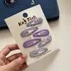 Pinza para el pelo de cuadros frescos coreana con ondas, pinza para flequillo, pinza lateral colorida, pinza Bb para niña, pinza con esmalte de goteo para niña, accesorios para el pelo