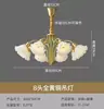 Lustre Estilo Francês Todo em Cobre para Sala de Estar e Sala de Jantar, Luminária de Quarto Estilo Moderno Minimalista Criativo Luxo Leve Floral Moda Americana