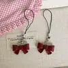 Ano Novo Vermelho Angorá Tridimensional Estilo Princesa Laço Pequeno Corda de Chave Pingente para Mochila Escolar Acessórios Pingente para Celular