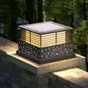 Lámpara de Poste Estilo Nuevo, Lámpara de Poste para Portón de Villa Alimentada por Energía Solar, Lámpara de Patio Exterior, Lámpara Superior para Poste de Valla, Luminaria de Poste Impermeable