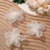 Estilo Hada Dulce del Bosque Malla Color Puro Flor Grande de Cinco Pétalos DIY Hecho a Mano Ropa Accesorios para el Cabello Bolsas Zapatos Accesorios de Flores