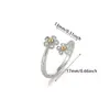 Anillo Abierto de Flor de Rosa Tridimensional de Acero Inoxidable, Fresco y Vintage Elegante Diseño Floral de Nicho Estilo Ins para Mujer