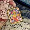Gran Venta Tíbet Nepalés Thangka Puro Pintado a Mano Dios Amarillo de la Riqueza Núcleo de Tarjeta 4*5