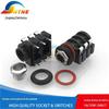 Soquete de microfone Jingteng 6.35 PJ-609B interface de amplificador de potência soquete de microfone de áudio de 6 pinos junta vermelha