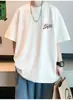 Camiseta de manga corta para hombre 2026 nuevo verano algodón estilo americano manga corta moderna holgada blanca versátil ropa con manga tres cuartos