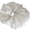 Diadema Blanca Extra Grande Suave con Flores Bordadas de Alta Gama, Banda para el Cabello Estilo Coreano con Estilo Perezoso