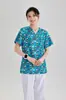 Conjunto de esfoliação de secagem rápida com estampa de desenho animado, uniforme para centro de cuidados pós-parto, uniforme médico para consultório odontológico e hospital de animais de estimação