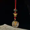 Cordón para Teléfono Móvil Original Tejido a Mano Ocho Santos Patronos 1.5 Thangka Pintado en Oro Colgante para Teléfono Móvil Colgante para Bolso Unidad USB